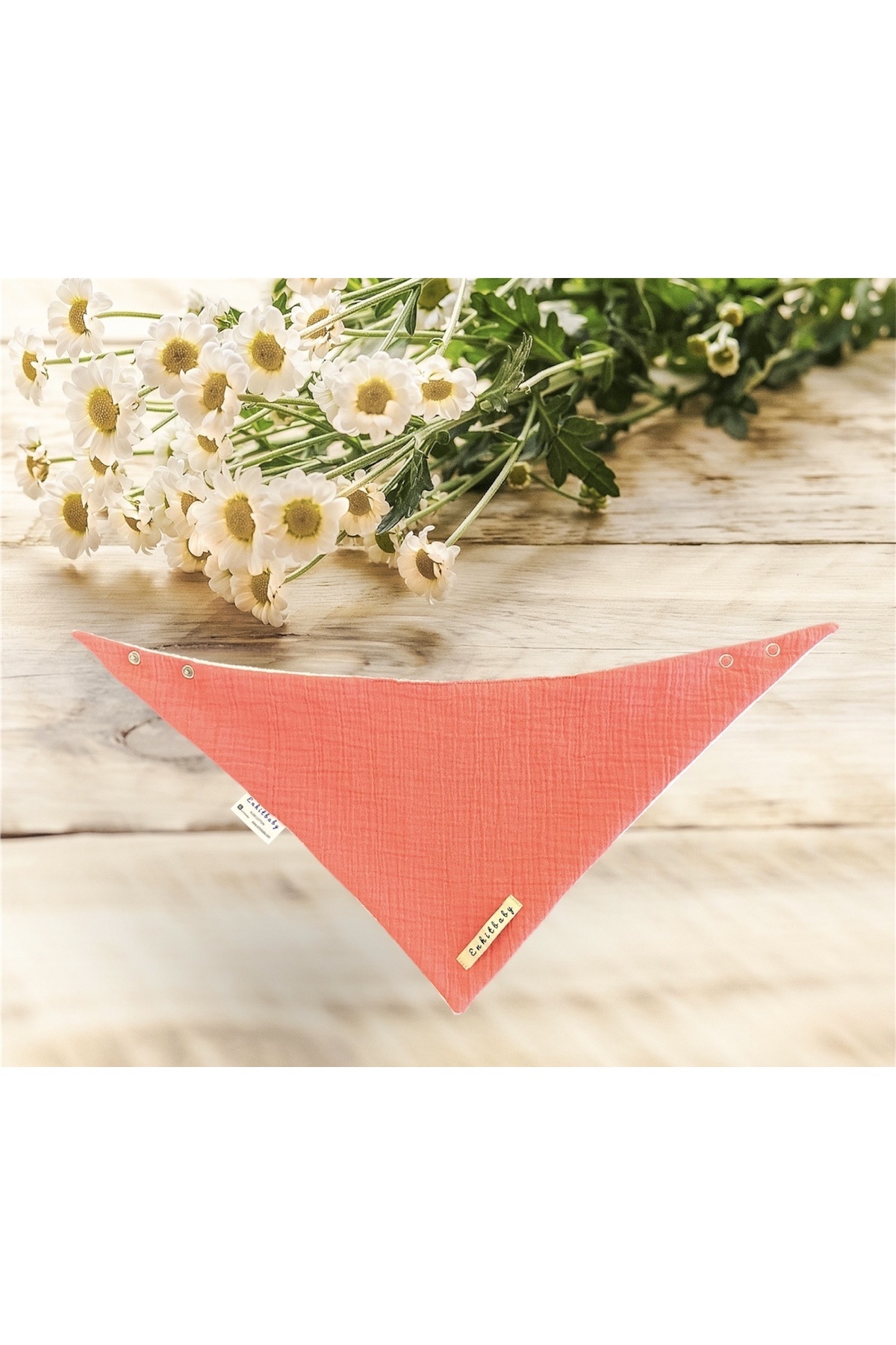 Enhitbaby 4 Adet Sıvı Geçirmez Müslin Oval Fular Önlük, %100 Pamuk fotoğrafı 5 (önizleme)