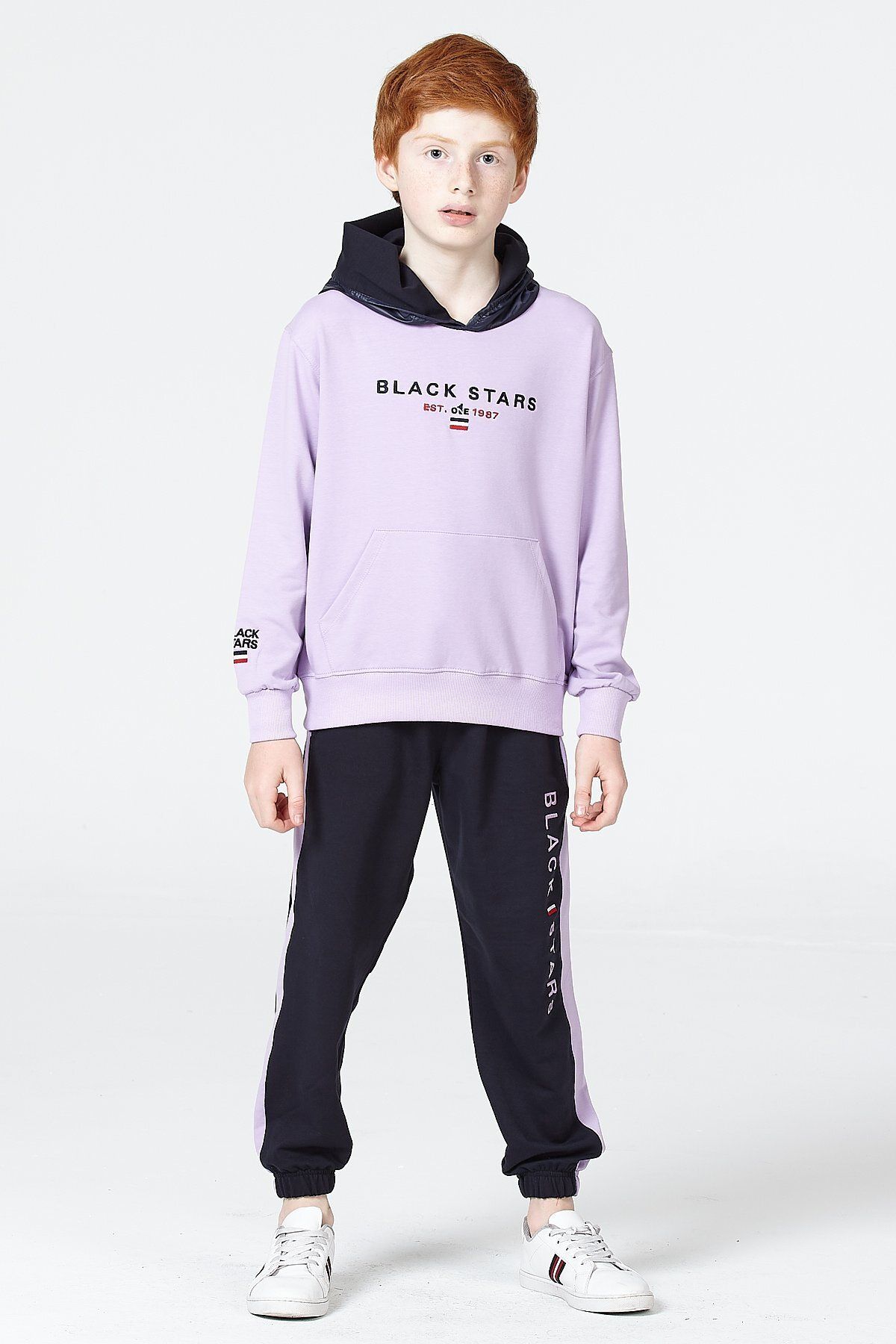 Purple and 2025 black sweatsuit