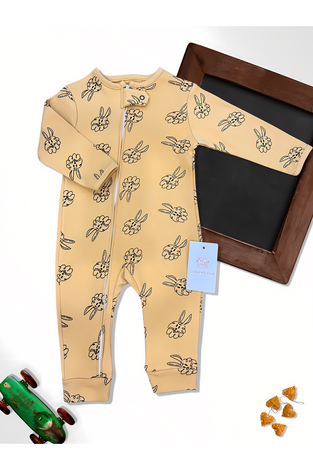 cloudkidclub Sevimli Tavşan %100 Doğal Pamuk 3'lü Bebek Tulum 0-18 Ay (UNİSEX) fotoğrafı 6 (önizleme)