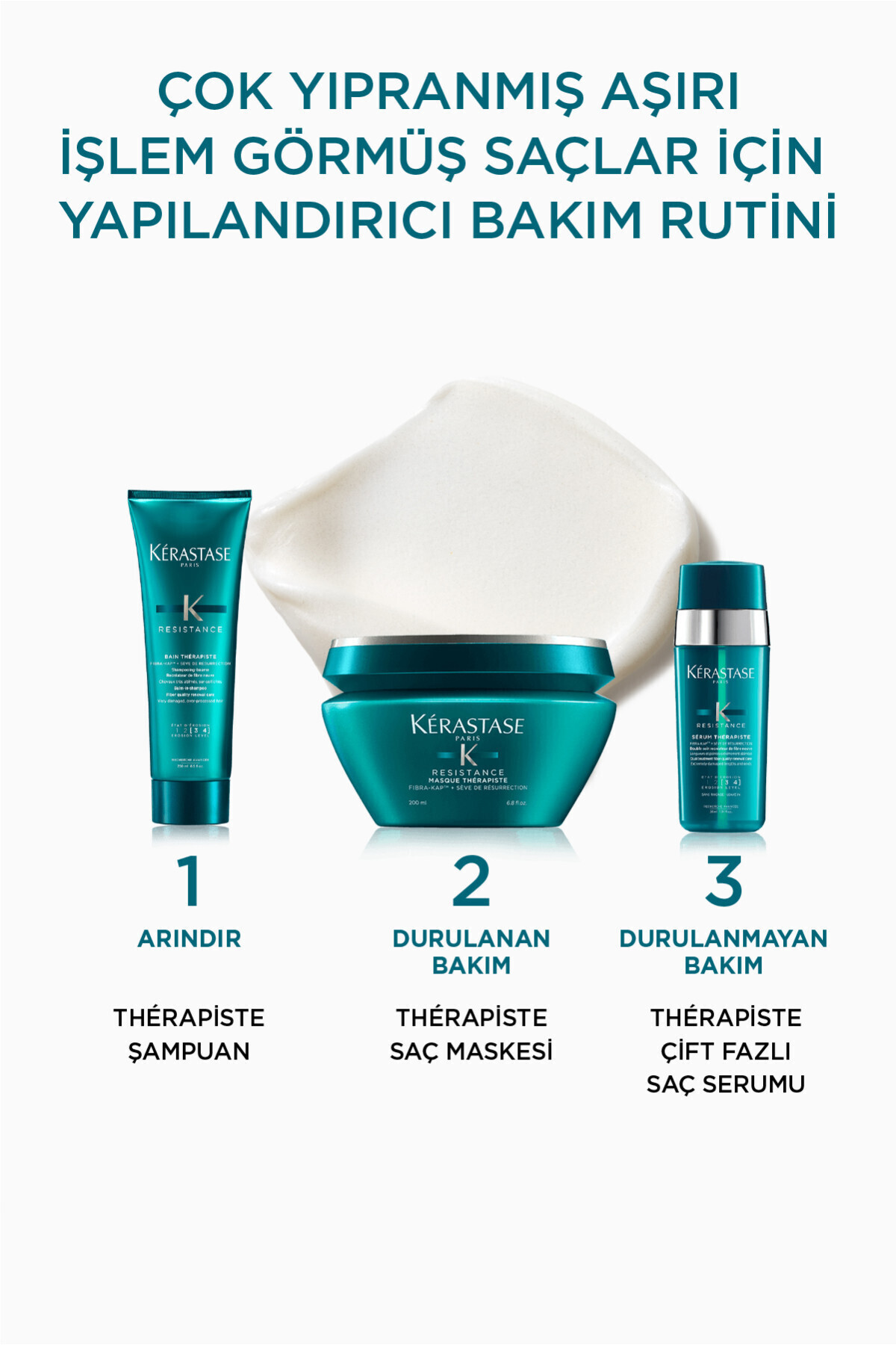 Resistance Masque Thérapiste Çok Yıpranmış Saçlar Için Repair Maske 200ml — 98736246243 — تصویر 4 از 5