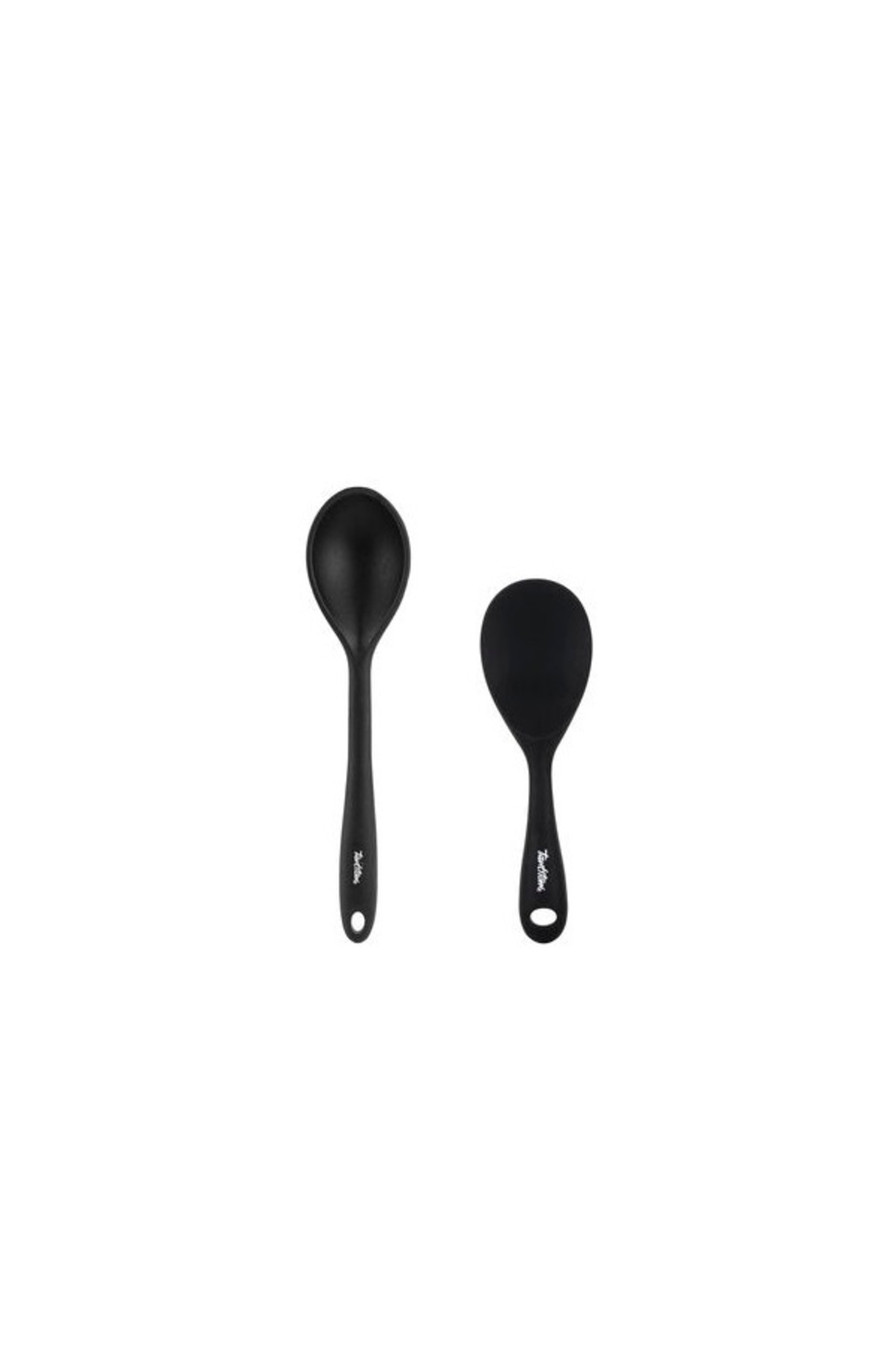 Tantitoni TANTİTONİ FÜME RENKLİ 2Lİ SİLİKON BÜYÜK KAŞIK VE PİLAV KAŞIĞI SETİ