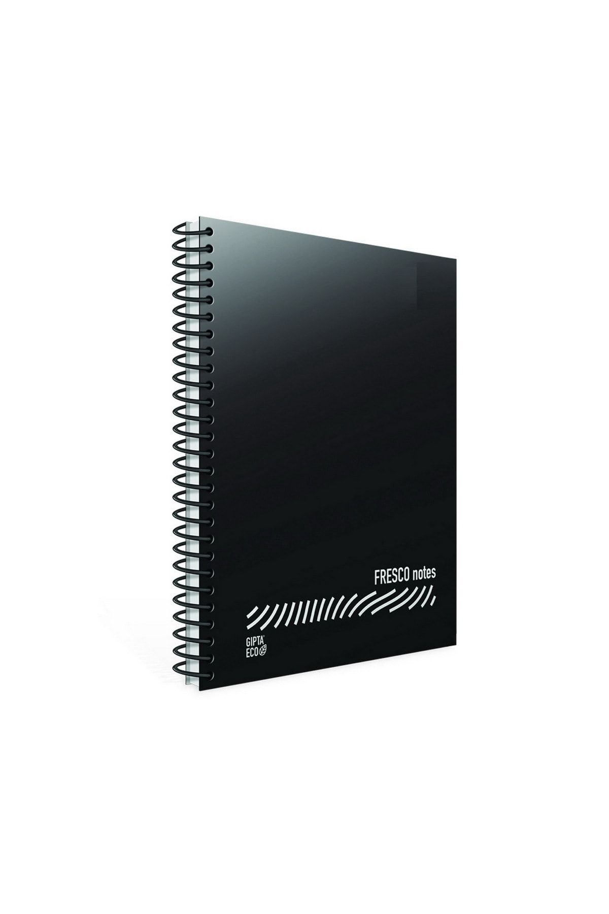 Gıpta-Fresco A4 72 Sheets Plastic Cover Spiral Notebook (4934) Unlined Black 1
