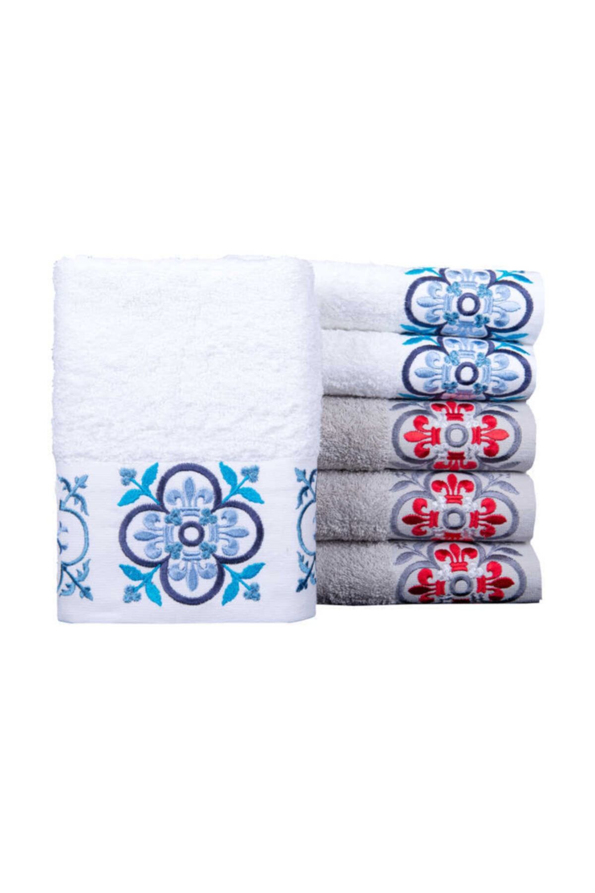 Minteks Set Prosoape Alb Gri 6 Buc 30 X 50 Cm - One Size