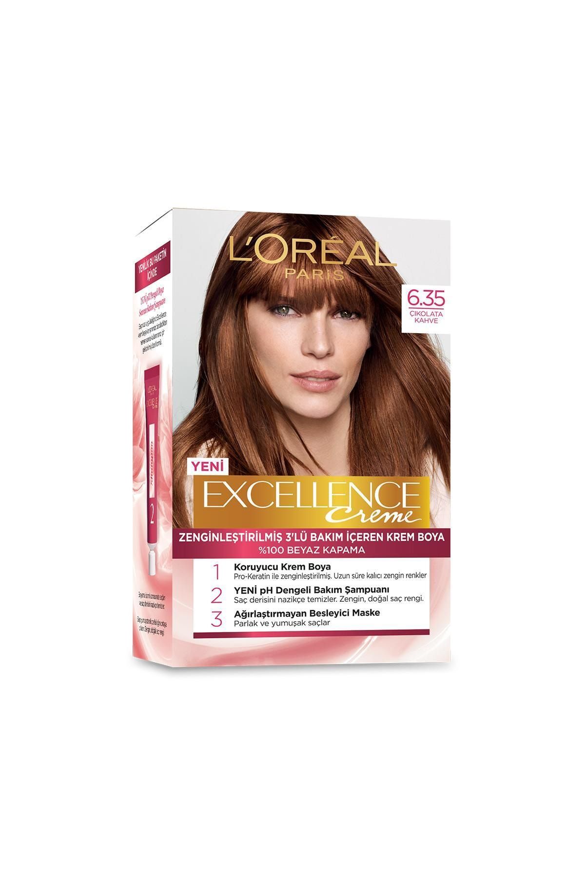 L�Oreal Paris Saç Boyası Excellence Creme 6.35 Çikolata Kahve
