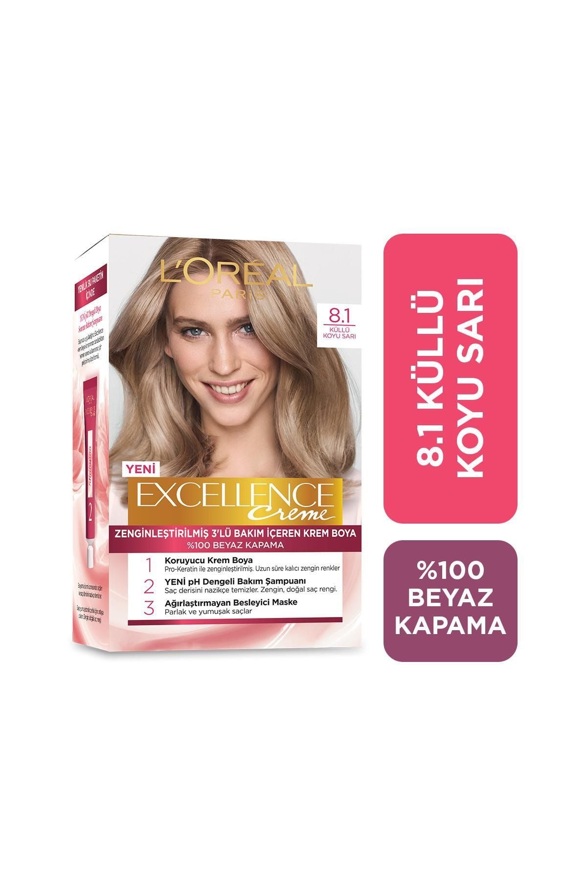 L Oreal Paris Sac Boyasi Excellence Creme 8 1 Kullu Koyu Sari 8690595357300 Trendyol