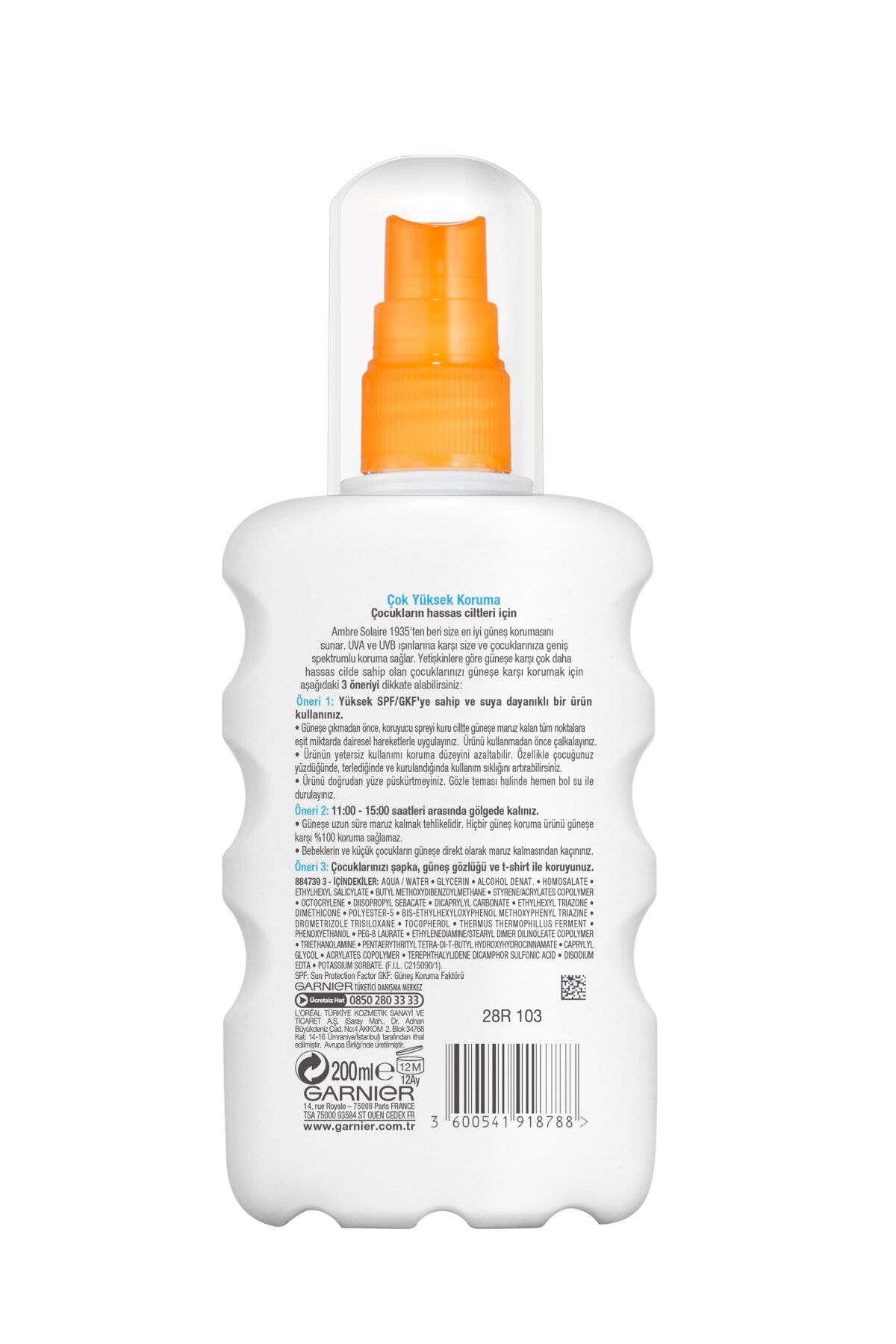 Garnier Ambre Solaire Sensitive Advanced Cocuk Sprey Gkf50 200ml Trendyol