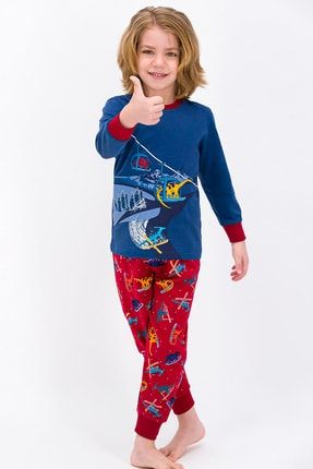 Rolypoly Winter Dinos Koyu Indigo Erkek Çocuk Pijama Takımı RP1878-C