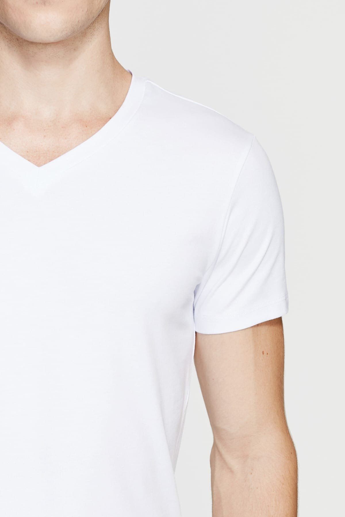 Mavi-Ανδρικό Stretch T-shirt Λευκό 061748-620 4