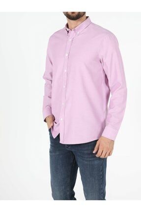 Regular Fit Shirt Neck Erkek Lila Uzun Kol Gömlek .CL1052249_Q1.V1_LIL