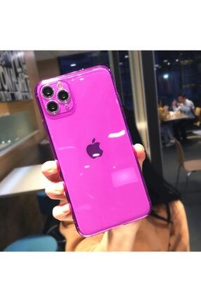 Iphone 11 Pro Max Kılıf Neon Renkli Kamera Korumalı Parlak Mor Silikon Pickcase-mun-013