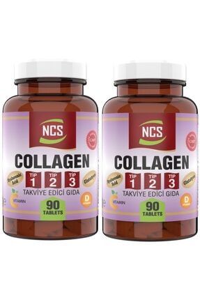 Collagen (kolajen) (tip) 1-2-3 Hyaluronic Acid 2 X 90 Tablet Glutatyon C & E & D Vitamini ncstip123x902