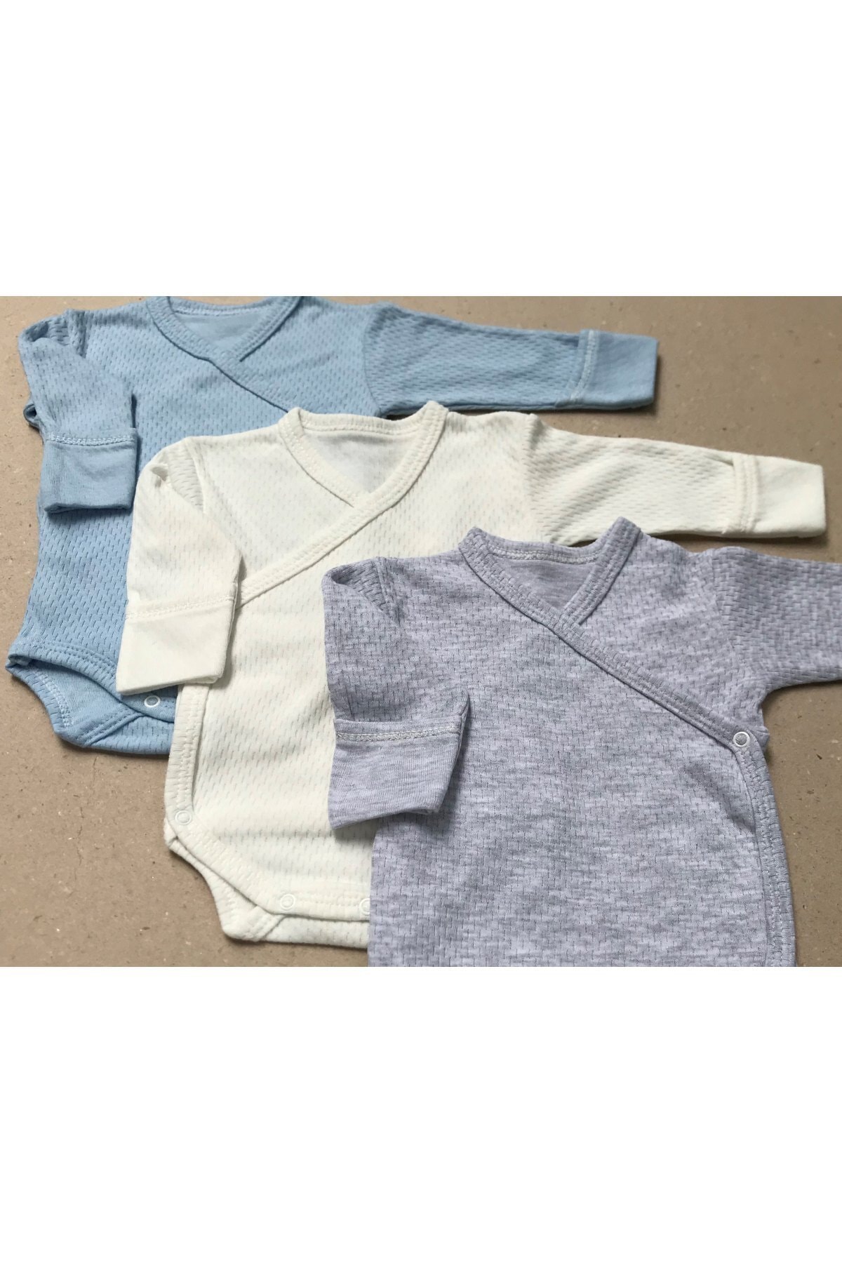 بادی نوزادی پسرانه آبی bebedino | 2029028 اورجینال - تصویر 3