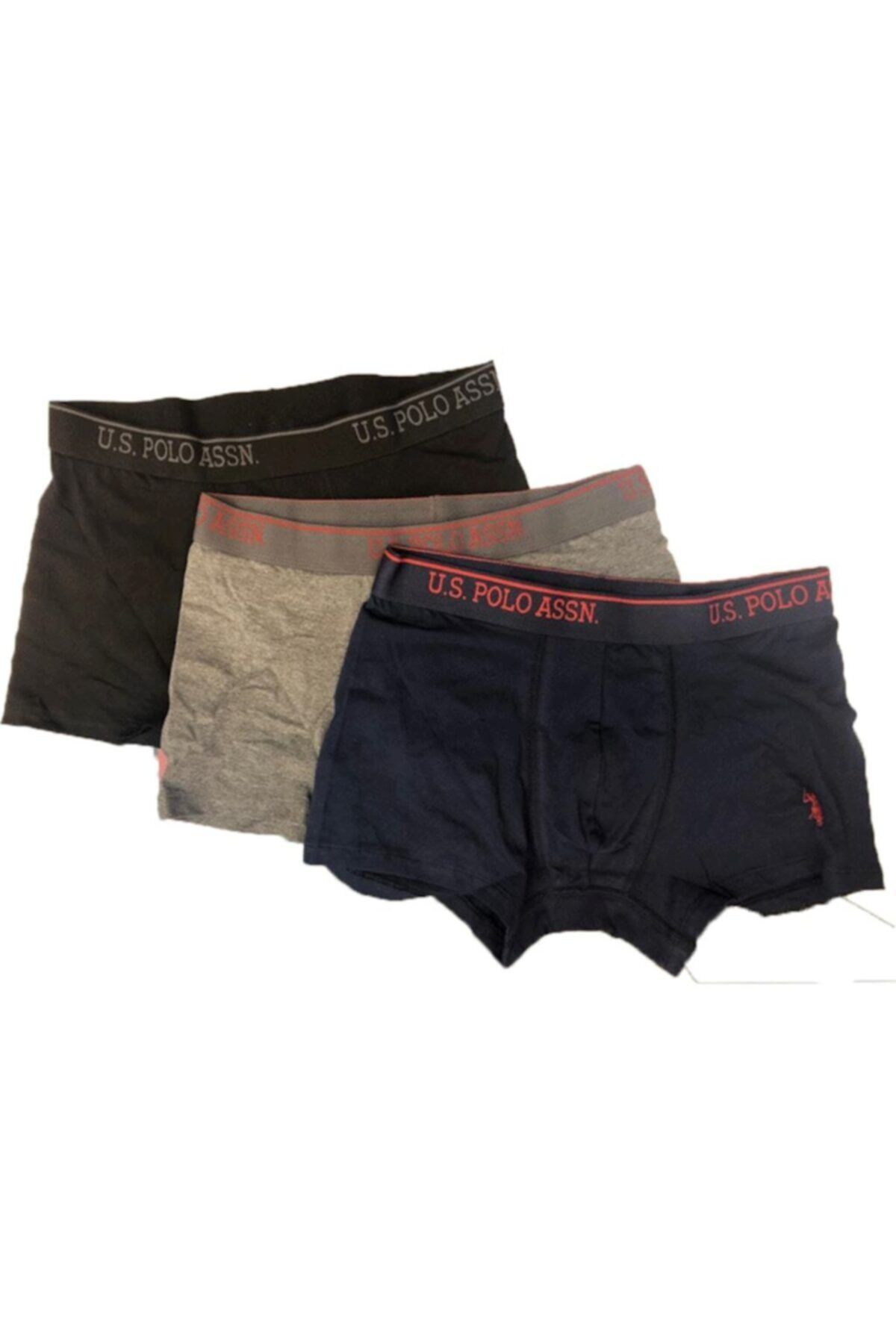 U.S. Polo Assn. U.s Polo 80097 3'lü Ekonomik Likralı Erkek Boxer