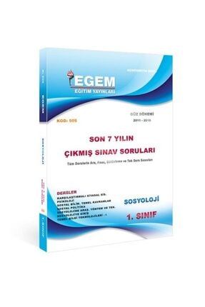 Egem Egitim Yayinlari Aof Sosyoloji 1 Sinif Guz Donemi Konu Anlatimli Soru Bankasi Kitabi Trendyol