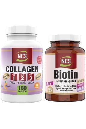 Tip 1-2-3 Collagen (kolajen) 1000 Mg 180 Tablet Glutatyon Biotin 180 Tablet 2 Ürün 1 Arada biotgltordks