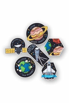 Uzay Ve Astronot Temalı Laptop Notebook Kask Sticker Etiket Seti ns13