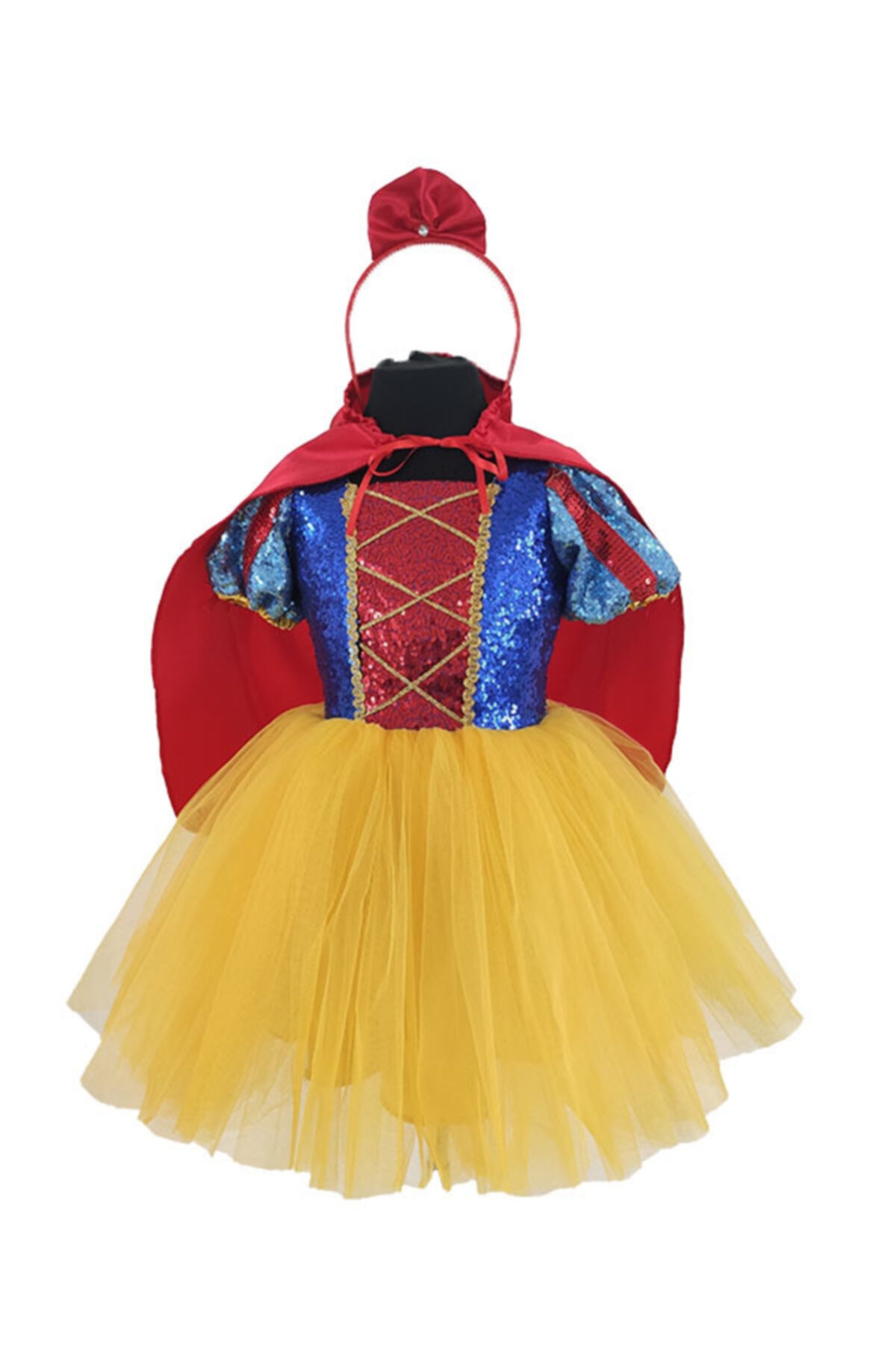 Pamuk Prenses Tütü Elbise Ve Taç Pelerin Seti