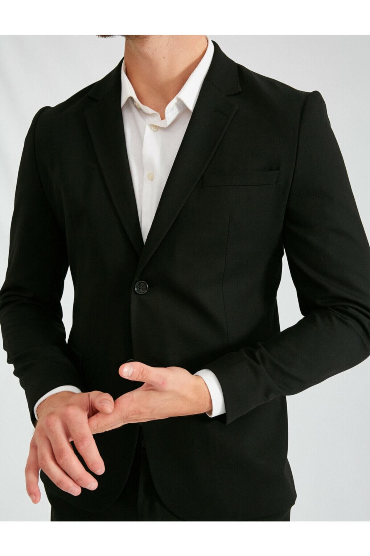 ژاکت مردانه آبی سرمه ای Koton | 1KAM59228NW اورجینال - تصویر 5