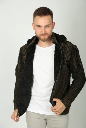 Trendyol Man Antrasit Erkek Hirka Dokulu Ici Kurklu Kapusonlu Fermuarli Triko Tmnaw19rt0004 Trendyol