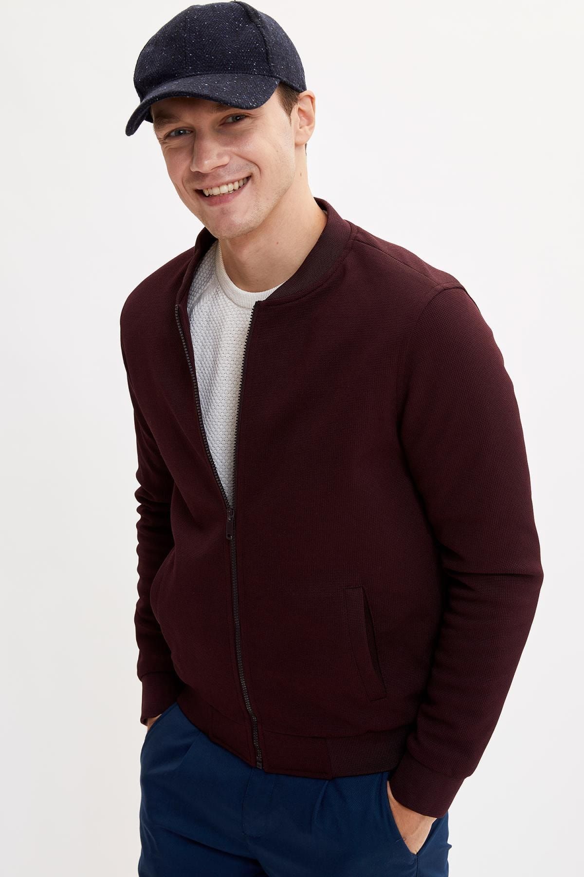Defacto Erkek Bordo Regular Fit Bomber Hirka M1241az 19wn Br40 Trendyol