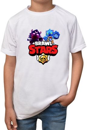 Unisex Beyaz Browl Stars Baskılı T-Shirt Bsyt36