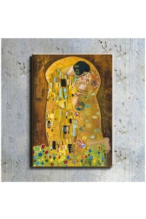 Gustav Klimt Ilk Öpücü Yağlı Boya Reprodüksiyon (70x100 Cm) Kanvas Tablo Tbl1230 MGZ531188