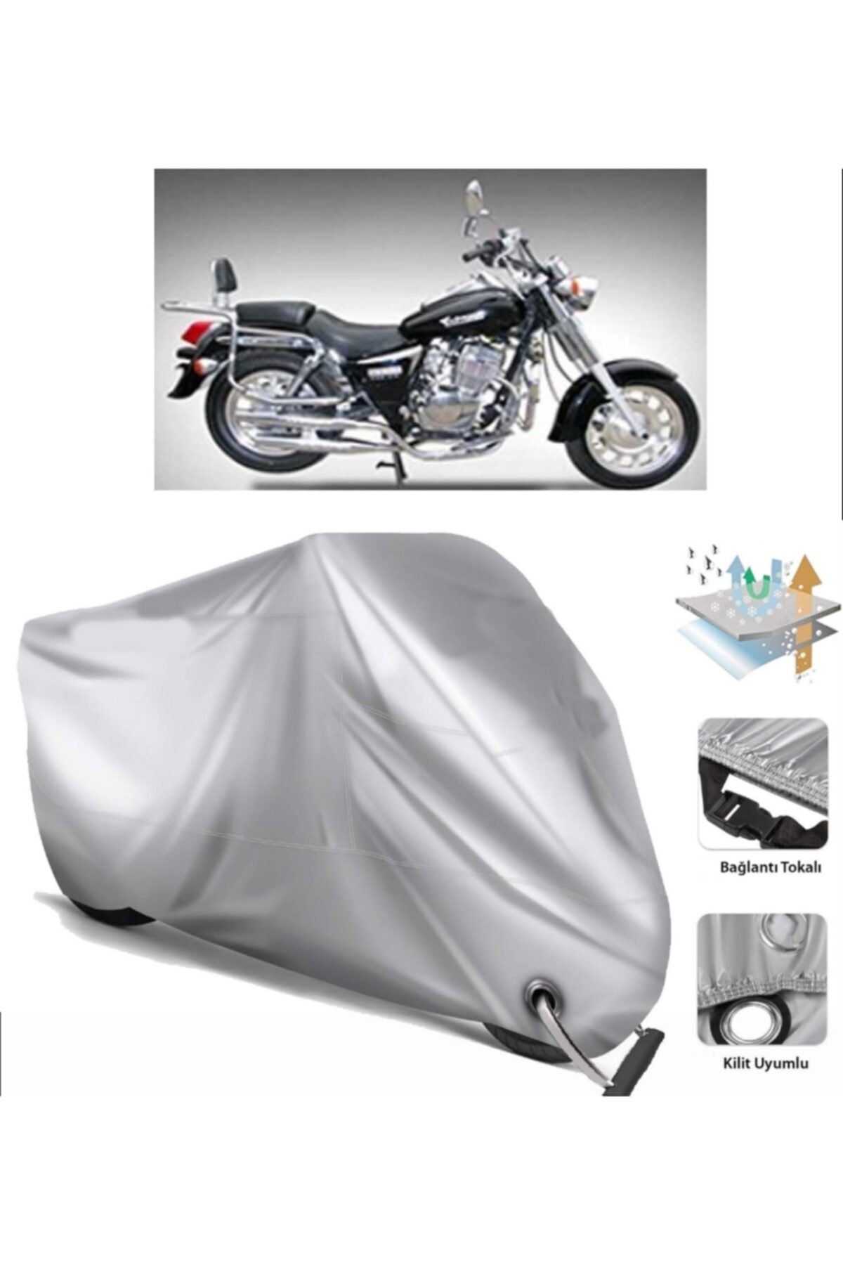 CoverPlus Kinroad XT250 Motorcycle Tarpaulin Rear Bag Compatible