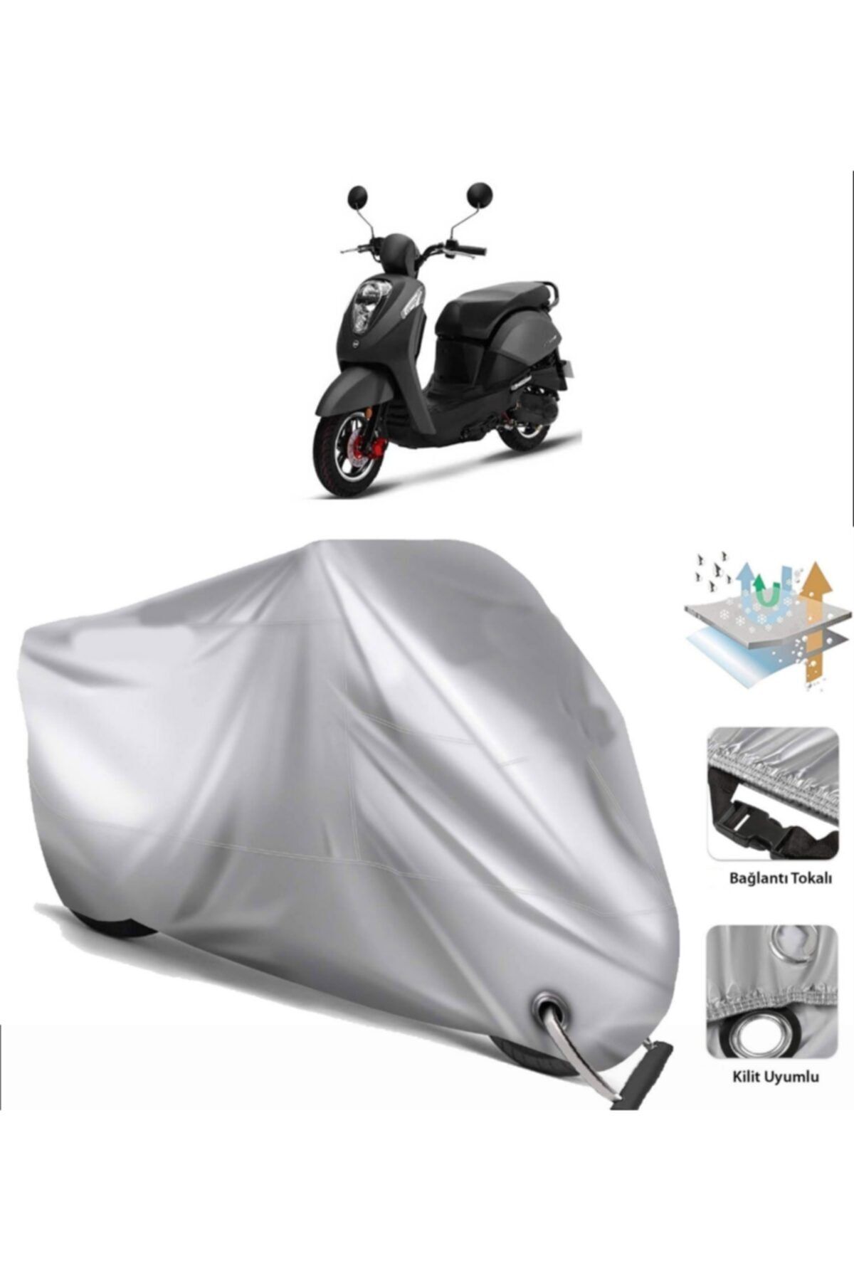 CoverPlus Sym Mio 50 Motorcycle Cover Link And Lock Compatible