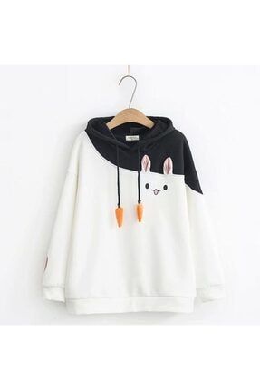 Carpe Kadin Siyah Kedi Kulakli Sweatshirt Trendyol