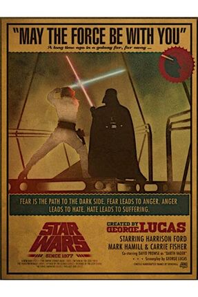 Star Wars Darth Vader George Lucas Luke Skywalker Yoda Ahşap Tablo jhjh3536