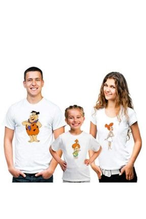 Hediyemania Aile Boyu Baskili Tshirt Anne Baba Cocuk 3 Lu Tisort Kombin Moloztaslar Trendyol