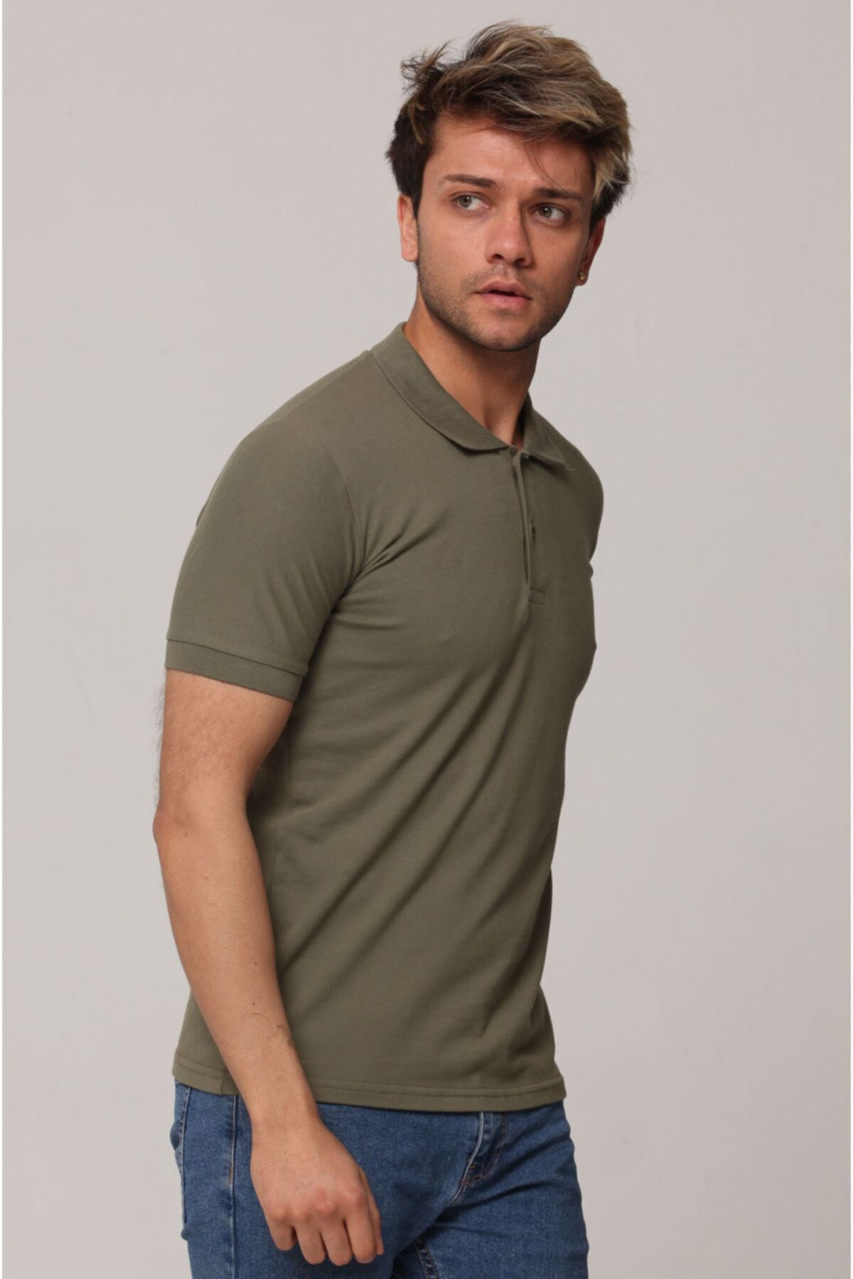 Khaki pants and polo shirt top