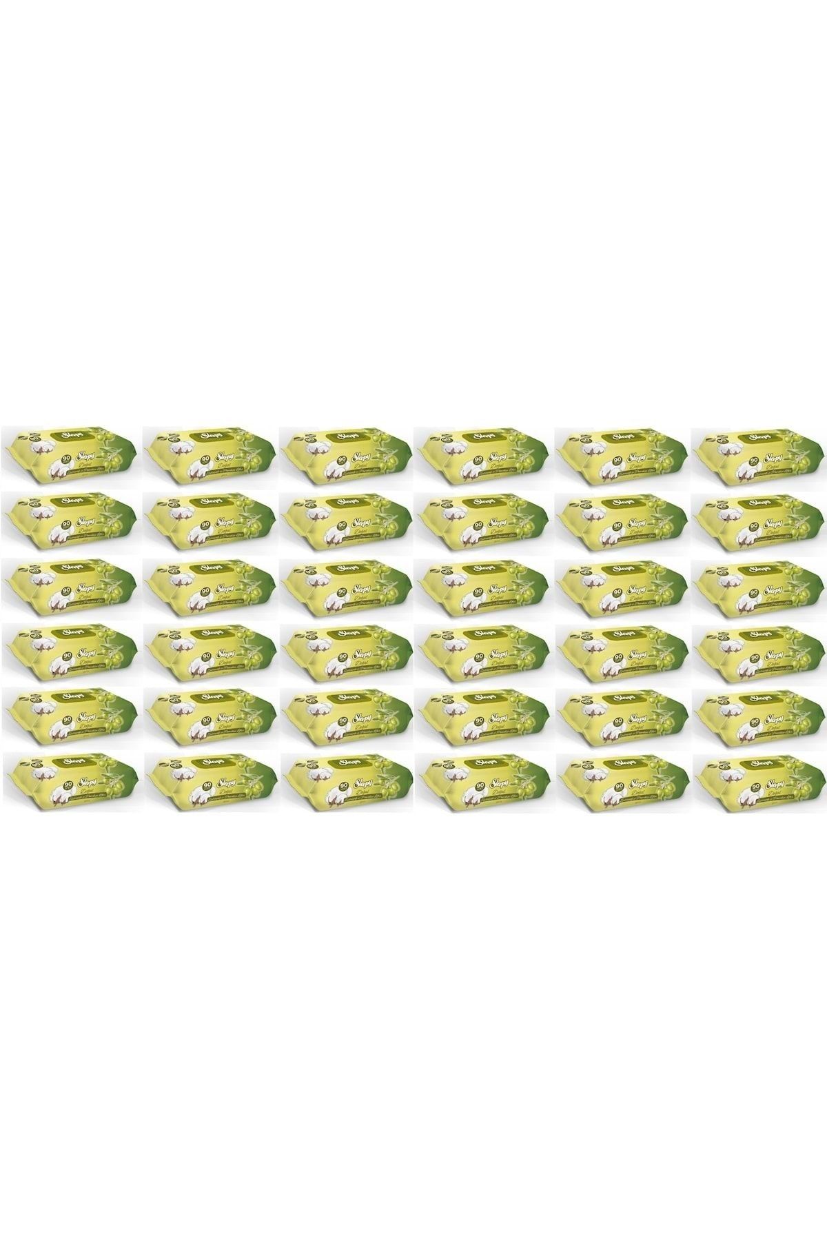 Sleepy Islak Havlu Mendil 90 Yaprak 36 Lı Set Pamuk&zeytin Yağlı Plastik Kapaklı