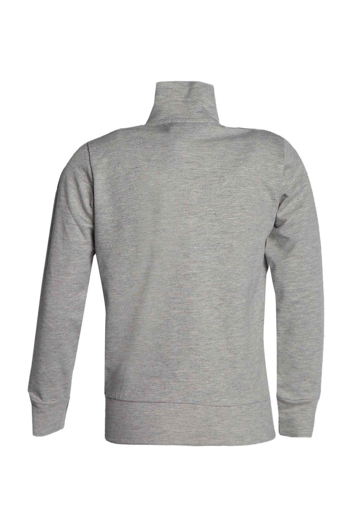 سویشرت خاکستری مردانه و زنانه ژیلونی Zippered Sweatsh اورجینال hummel