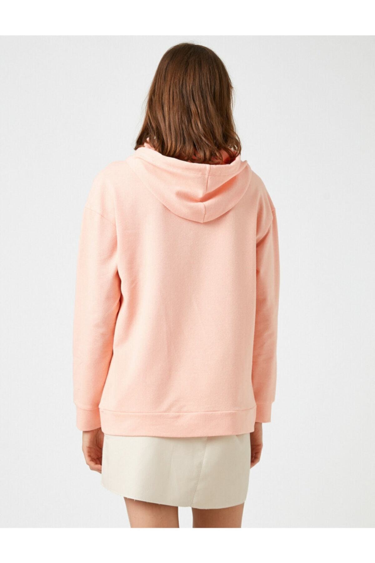 سویشرت زنانه صورتی کوتونKoton | 1KAL68333OK اورجینال - تصویر 4