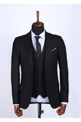 Erkek Siyah Slim Fit Takım Elbise TAKIM1001