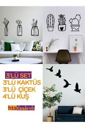 Kaktüs+çiçek+kuşlar 3 Ürün 1 Arada hts200