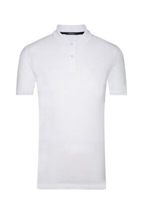 Slim Fit Polo Yaka Beyaz Erkek Tişört 1600266