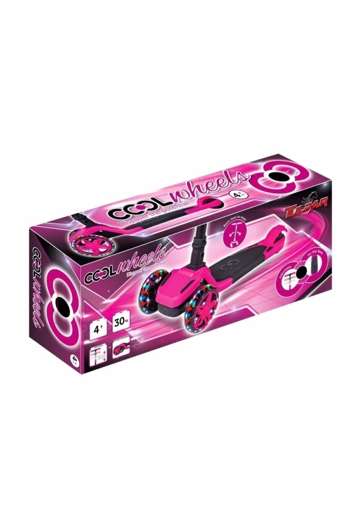 اسکوتر کودکان صورتی مردانه و زنانه Tulpar Scooter LED SILICONE WHEEL 4 6 سال حداکثر. ظرفیت 40 کیلوگرم Furkan Toys