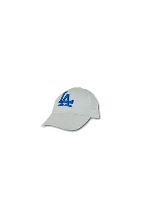 La Los Angeles Unisex Beyaz Şapka Özel Mavi Nakış NXSAPKABEYAZ