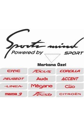 Markana Özel Powered By Sport Mind Oto Araba Sticker Folyo smsport001