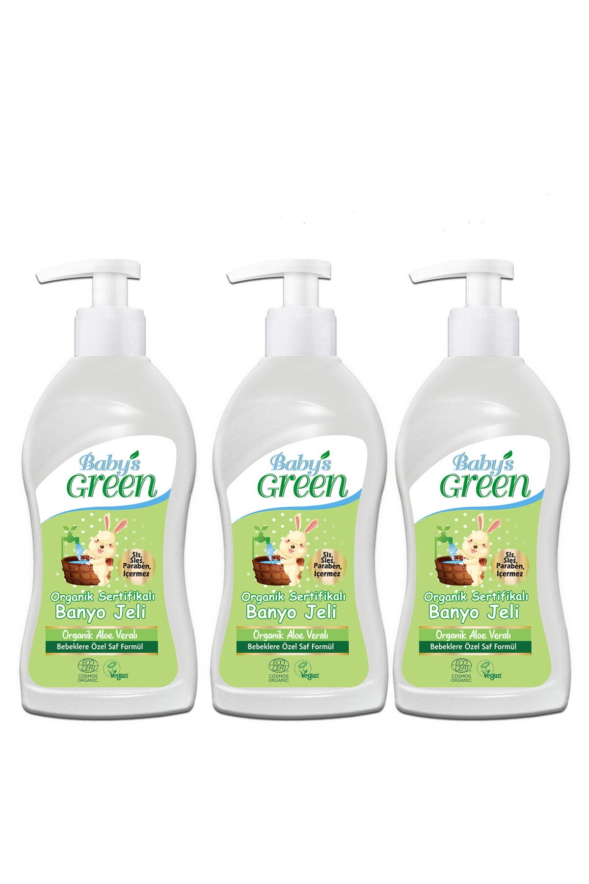 Baby's Green 3'lü Set Organik Aloe Veralı Bebek Cilt Temizleme Jeli - Sıvı Sabun