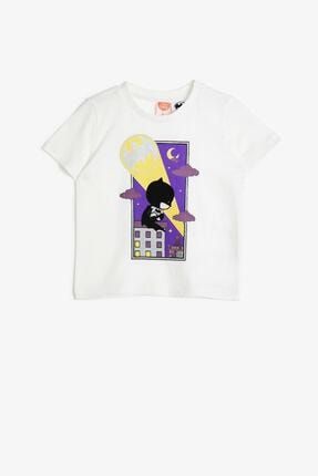 Erkek Bebek Ekru Ekru Batman Lisansli Baskılı T-Shirt 0YMB18585ZK