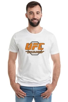 Ufc Ultimate Fighting Championship Baskılı Beyaz Erkek Örme Tshirt T-shirt Tişört T Shirt RF0576-ERKTS