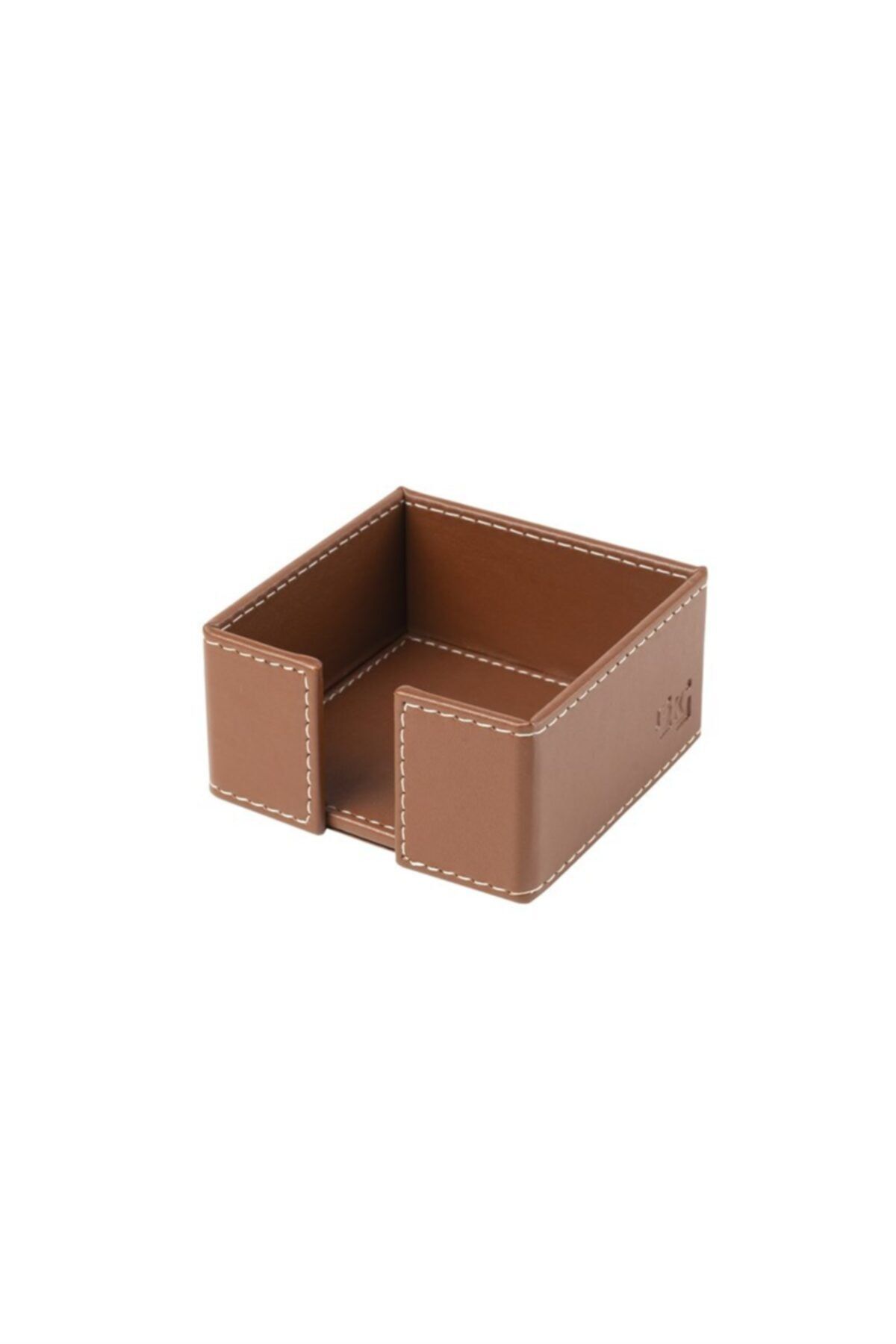 2K-Cube Notepad Holder Artificial Leather Desktop 10x10x5 Cm 2