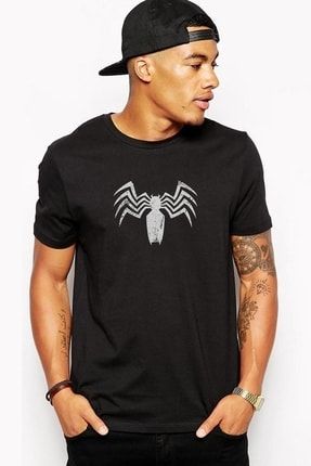 Venom Baskılı Siyah Erkek Örme Tshirt T-shirt Tişört T Shirt RF0581-ERKTS