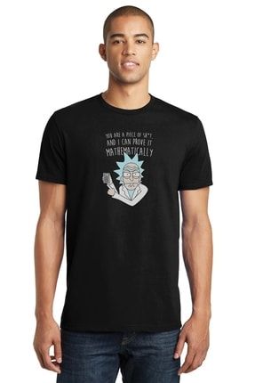 Rick And Morty Mathematically Baskılı Siyah Erkek Örme Tshirt T-shirt Tişört T Shirt SFK1980ERKTS