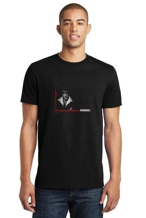 Scarface Baskılı Siyah Erkek Örme Tshirt T-shirt Tişört T Shirt SFK2025ERKTS