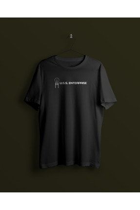 Unisex Siyah Star Trek Baskılı T-shirt YCTS0000145