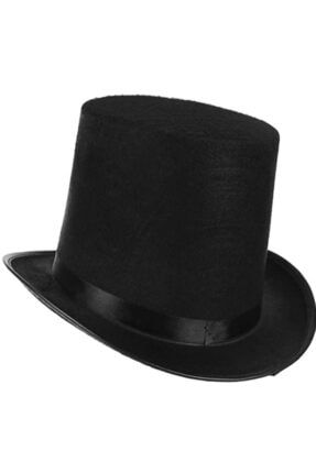Yetişkinler Için Siyah Renk Ringmaster Sihirbaz Şapkası Fötr Şapka 4058511